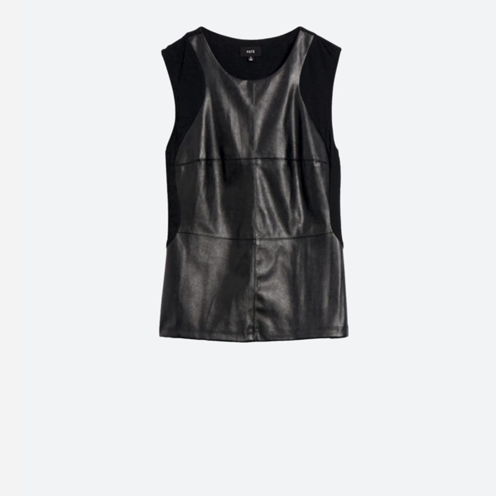 Romsey Faux leather knit top